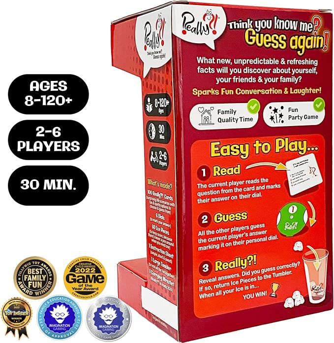 Really?! Think You Know Me? Guess Again - Hilarious Family Game Night Ice Breakers, Conversation Cards to Get Talking