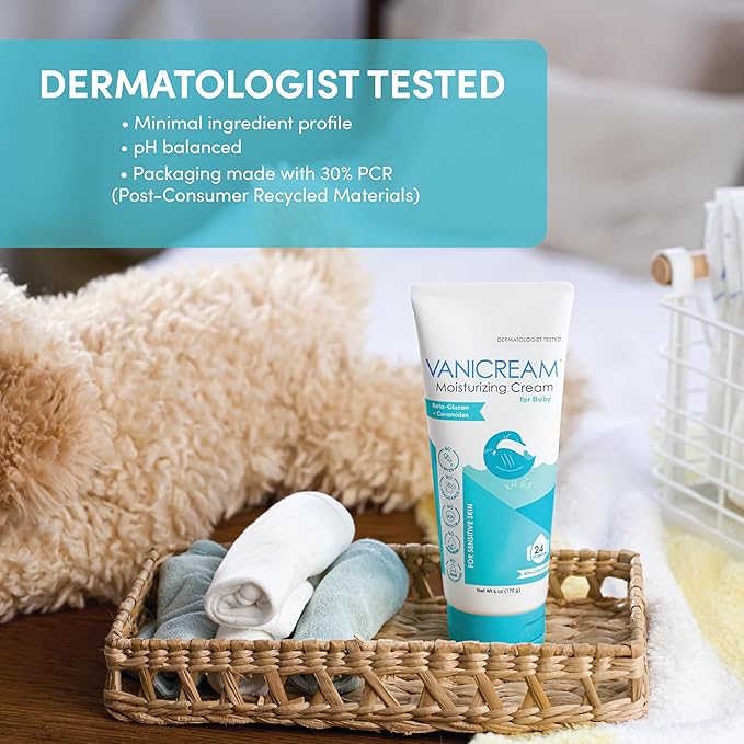 Vanicream Moisturizing Cream for Baby, 6 Oz, Gentle, Hydrating Baby Lotion with Beta-Glucan & Ceramides, Formulated without Common Irritants for Sensitive Skin, All Ages