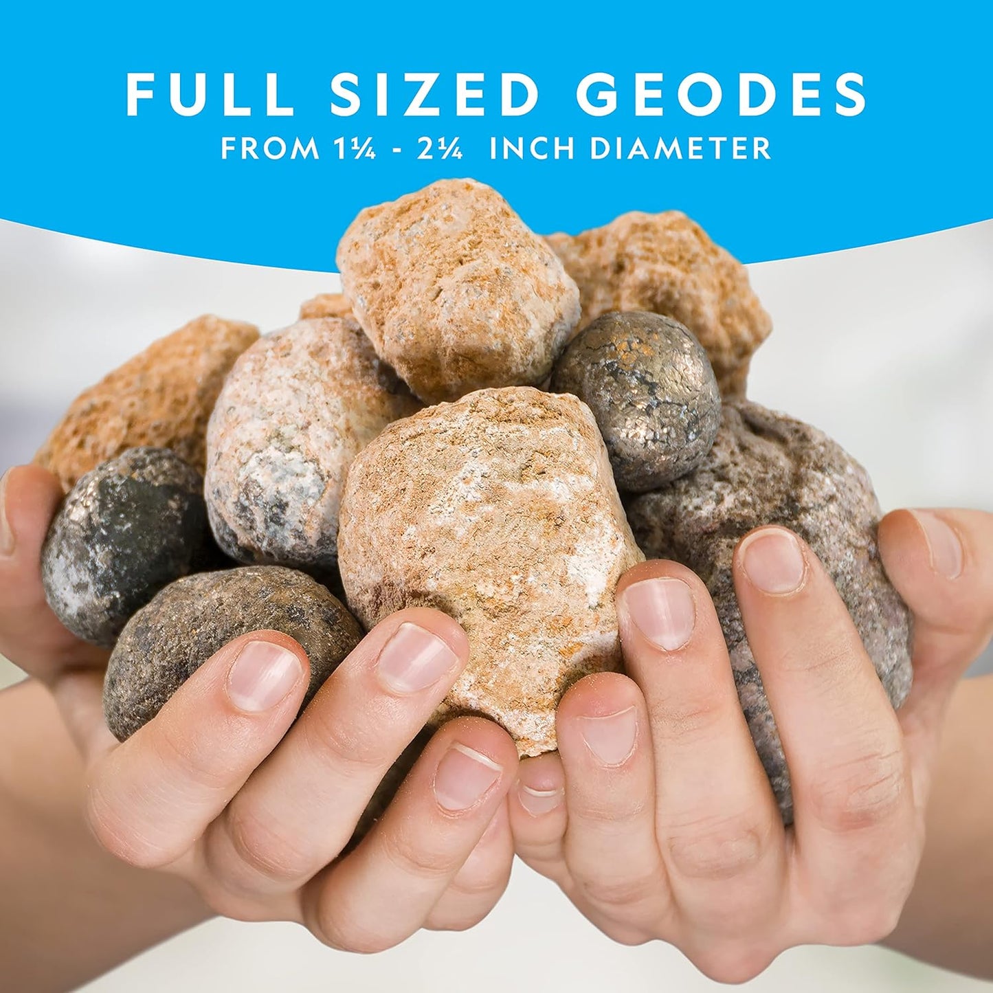 National Geographic Break Open 10 Premium Geodes – Includes Goggles & 2 Display Stands - Great STEM Science Kit, Geology Gift for Kids, Break Your Own Geodes with Crystals