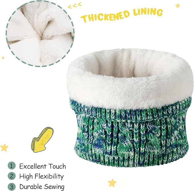 Kids Toddlers Winter Beanie Hats Gloves Neck Scarf Set Mittens Gifts for 0 6 12 Months 1 2 3 4-8 Year Old Baby Girls Boys