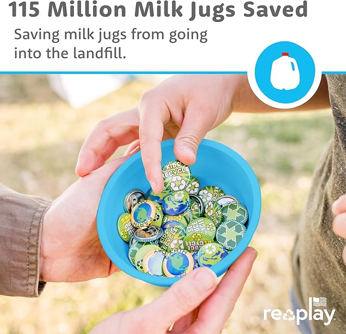 Re-Play 12 oz. Toddler Bowls Set of 3 - Kids Deep-Walled, Durable & Reusable Snack and Meal Bowls, Dishwasher & Microwave Safe, BPA-Free, Made in USA from Recycled Plastic, Beach Baby