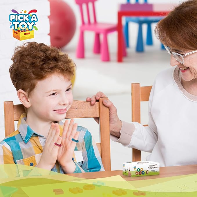 Acupressure Rings for Stress & Focus – 10 Quiet Metal Fidget Toys for Adults & Kids 5+ | Pick A Toy Sensory Set for Relaxation, Pain Relief & School Use