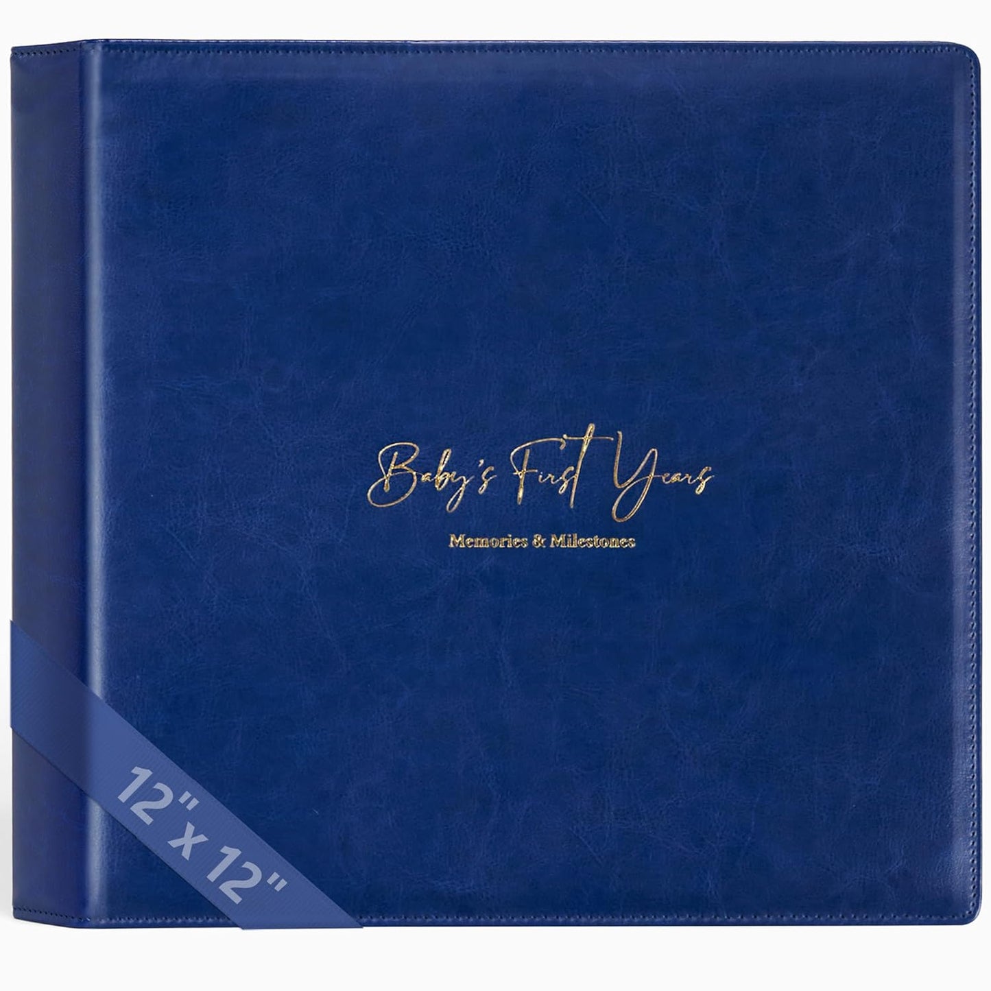 Keepsake Baby Memory Book Girl Boy – Timeless Leather-Bound Baby Milestone Book – Baby Book Keepsake Record First 5 Years – Gender Neutral Baby Scrapbook Album Baby Album Journal Registry Search Gift