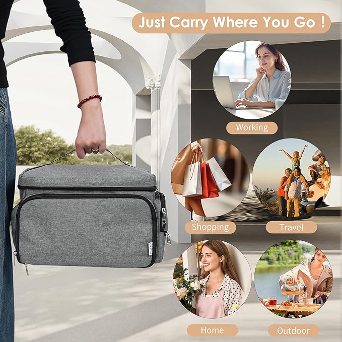 Breast Pump Bag Fit for Spectra S1 and S2, Breast Pump Storage Bag with Waterproof Mat Pumping Bag for Moms Work Travel, Grey