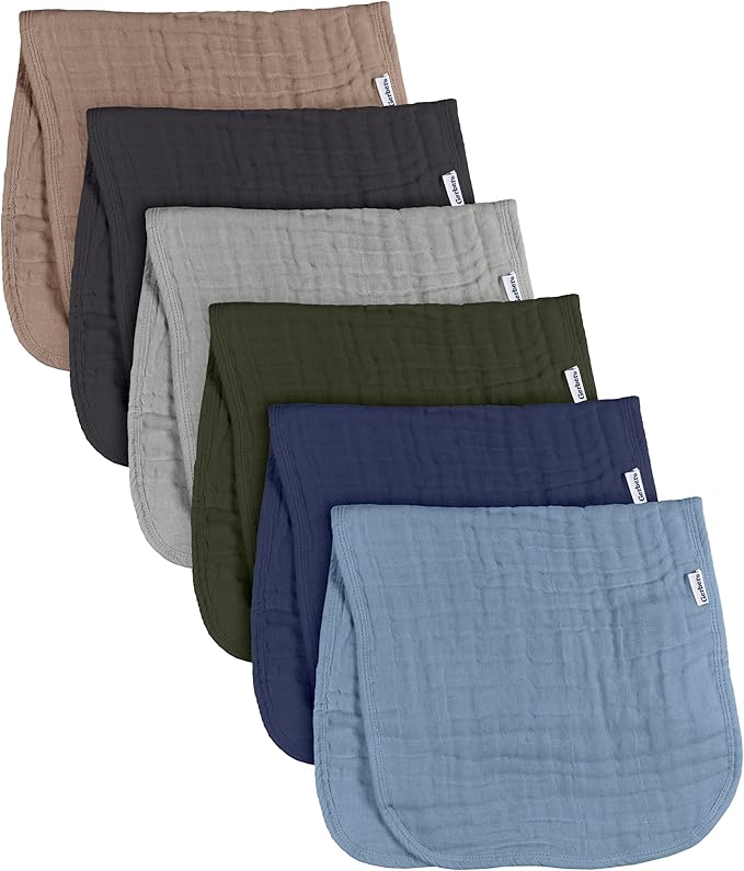 Gerber Baby Unisex Muslin Burp Cloths 72-Pack, Multi Blues Browns, Large Size 20" x 10"