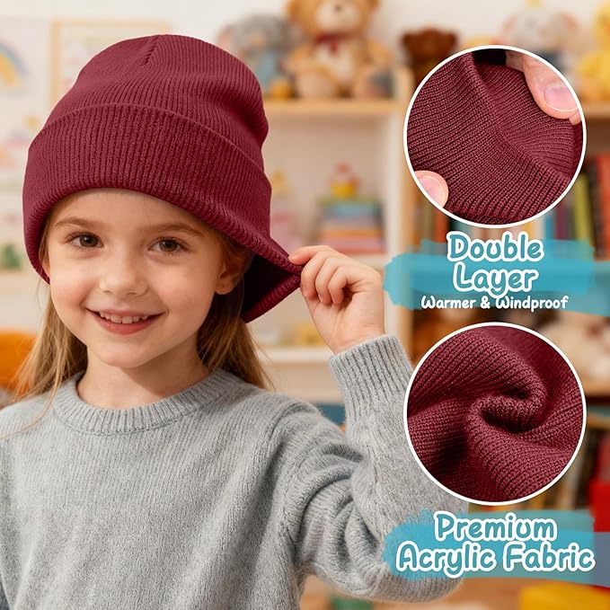 ZOORON Toddler Beanie Baby Kids Beanies Warm Winter Hat Knit Skull Cap for Boys & Girls Soft Children Infant Hat