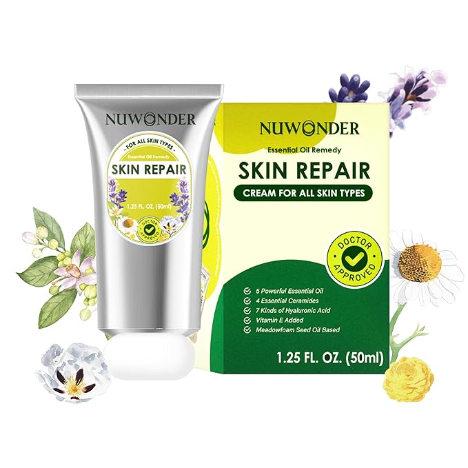 Natural SKIN REPAIR Clinically tested Aromatherapy. Powerful Herbal Essential Oil Soothing Multi-purpose Skin Care Eczema, Dermatitis, Diaper rash, and Sensitive skin. (Green tube 50ml)