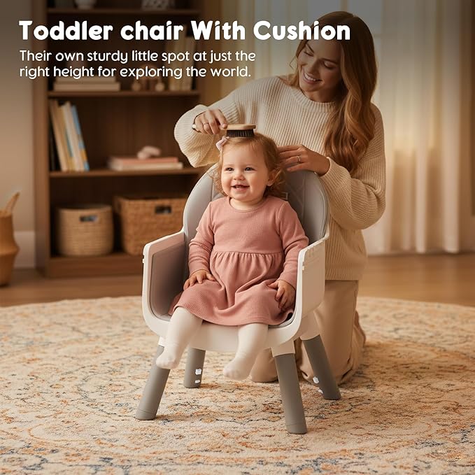 6 in 1 Baby High Chair, Convertible Highchair for Babies and Toddlers (Grey)