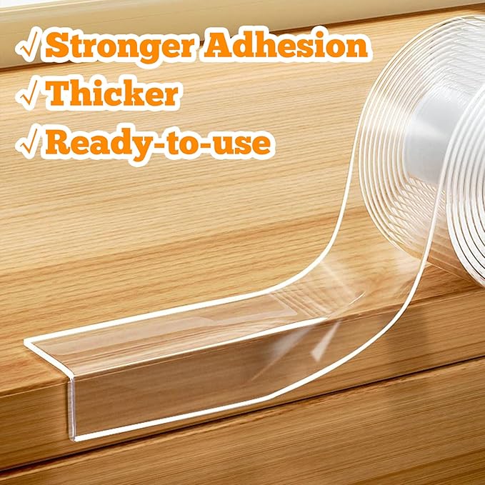 1.4 in x 13.12 ft,Clear Soft Corner Protectors for Furniture Strip,Sharp Edge & Table Bumper,Window Edge,Wall Protector, Soft Corner Guards Safe for Proof,Table Corner Protectors in Family, 2 Rolls
