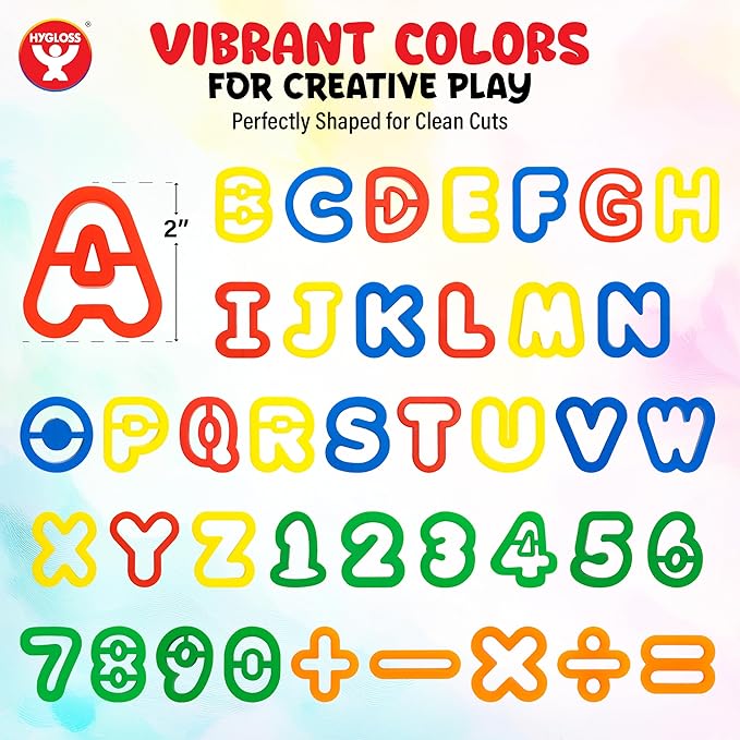 Dough Alphabet & Numbers Cutter Set for Kids – 41-Piece Letter and Number Mold Kit with Bright Colors – Educational Clay and Dough Tools for Learning, Counting, and Crafting – Strong and Durable