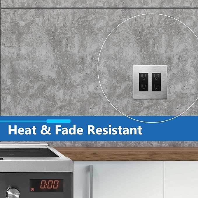 LIDER Double Decorator Metal Wall Plate, Temperature and Impact Resistant, 430 Stainless Steel, Screwless Cover, Modern Upgrade, Mid-Size 2-Gang 4.88” x 4.92”, Stainless Steel, LSMWP-32M-SS