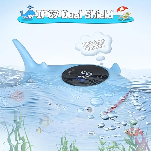 TKY Baby Bath Thermometer with Floating Toys - Digital Water & Room Temperature Monitor, Rechargeable Thermometer with Alerts for Newborn Bath Essentials, Infant Safety