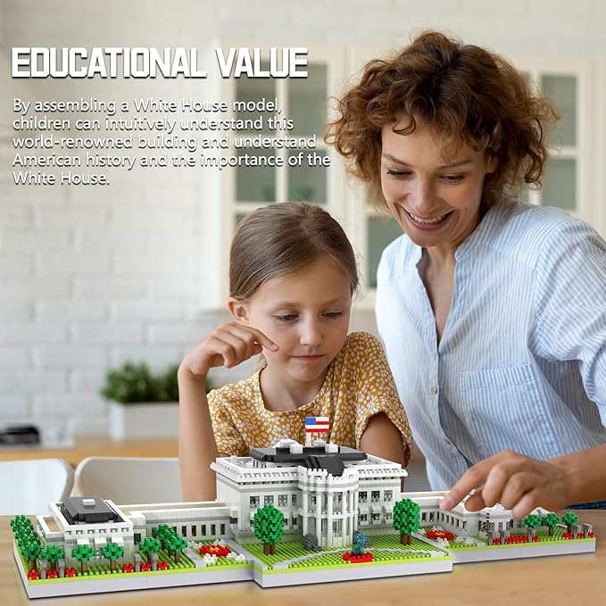 White House Model Micro Mini Building Block Sets for Adults Architecture Landmark Series Kit Toy Gift for Kids 3000 Pieces