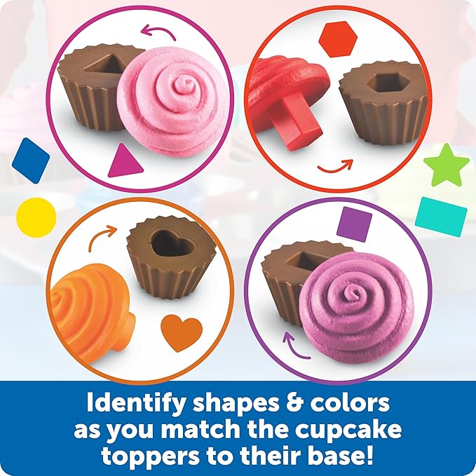 Learning Resources Smart Snacks Shape Sorting Cupcakes,17 Pieces, Ages 18 Months+, Fine Motor, Color & Shape Recognition