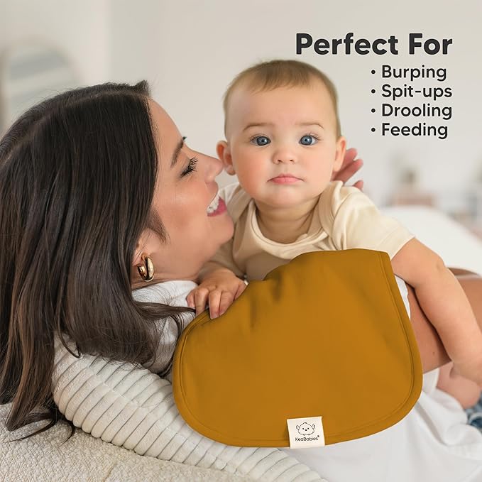 Organic Burp Cloths Baby Boy & Girl - 5-Pack Super Absorbent Cotton Burping Cloths for Babies, Soft & Plush Newborn Spit Up Rags, Infant Towels for Milk Spit Up, Unisex, Large 21" x 10" (Phase)