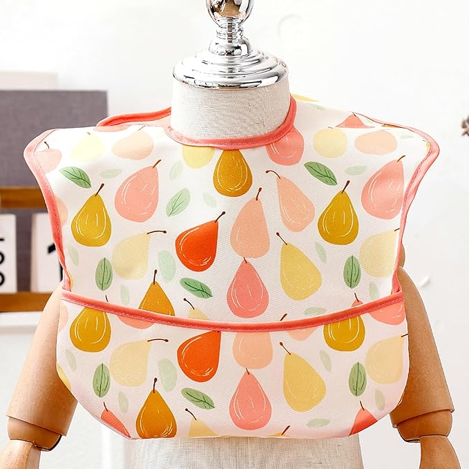 3-Pack Waterproof Baby Bibs for Eating - Lightweight Feeding Bibs, Mess Proof, Baby Essential Must Have for Eating