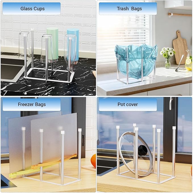 Water Bottle Drying Rack,Stainless Steel Bottle Rack Dryer, Plastic Bag Drying Rack, Baby Bottle Drying Rack,Space Saving Countertop Rack for Glass,Cups, Mugs,Mason Jars and Sports Bottles