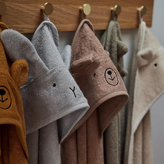 Baby Hooded Towel – Organic Cotton Baby Bath Towels – Baby Towels, Baby Bath Towels for Baby Boy, Baby Girl, 32" x 32" Super-Soft and Absorbent Baby Towels for Newborn (Bear - Natural)