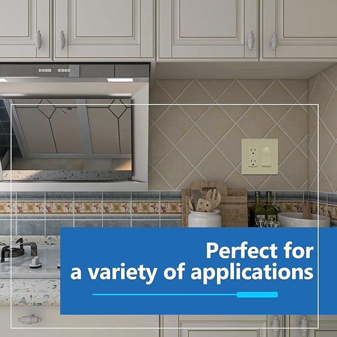 LIDER Matte Finish Double Decorator Switch Cover, Screwless Wall Plate, Mid-Size 2-Gang 4.88" x 4.92", Unbreakable Polycarbonate Thermoplastic, UL Listed, LSWP-32M-I10P, Ivory