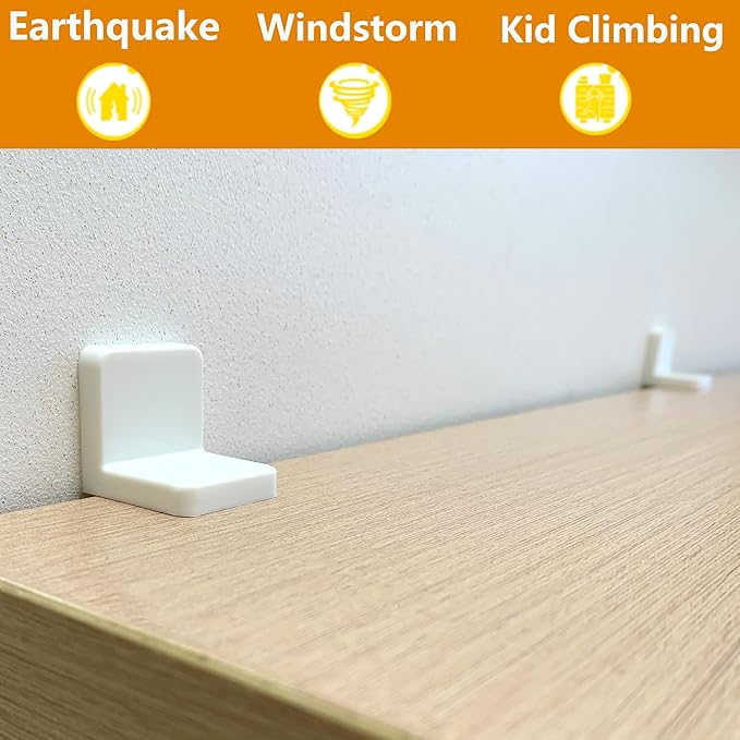 Furniture Anchors 4 Pack,Aesthetic & Invisible Once Installed,Secure 600 lbs Bookcase Dresser to Wall,Anti-Tip Furniture Safety Anchor to Childproof and Babyproof Your Home (White)