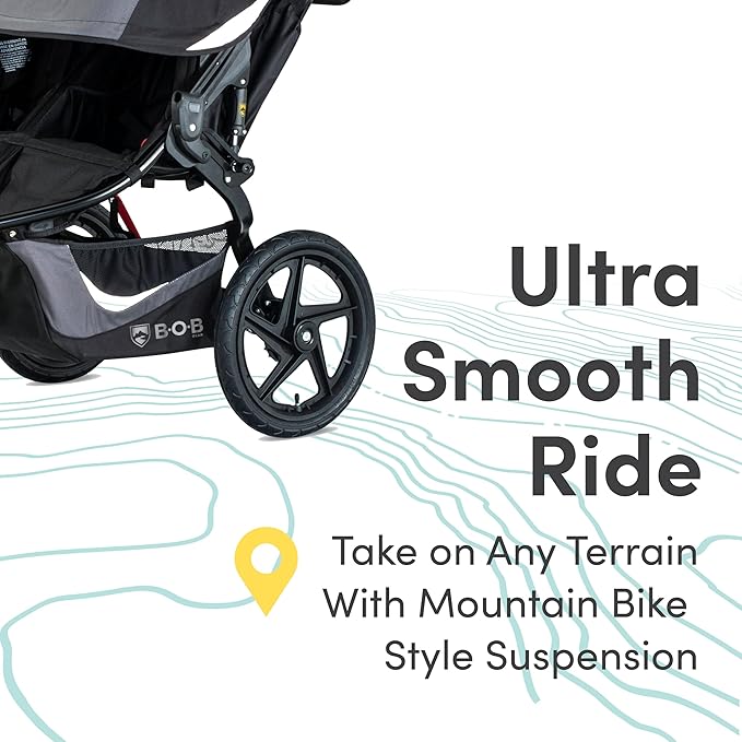 BOB Gear Revolution Flex 3.0 Duallie Double Jogging Stroller, Graphite Black