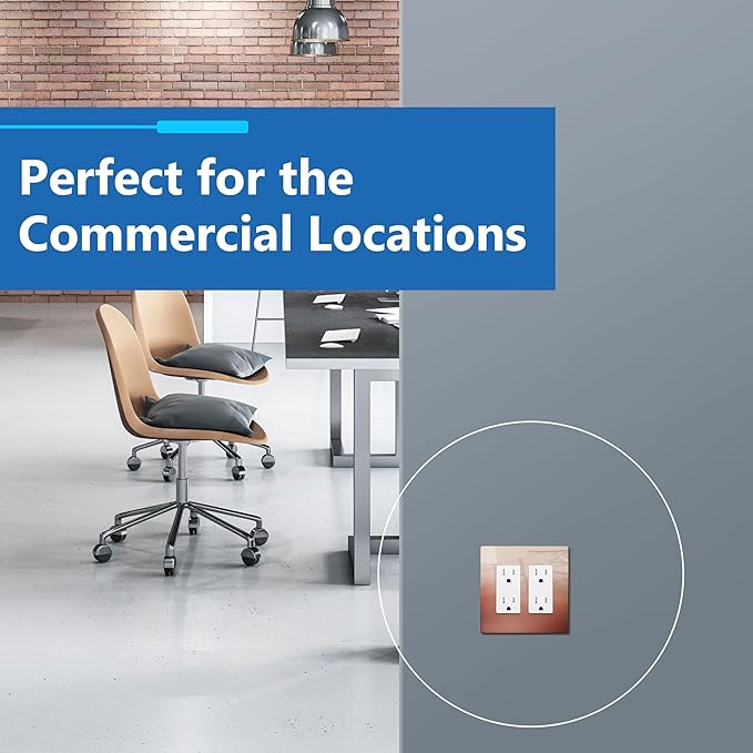 LIDER Double Decorator Metal Wall Plate, Temperature and Impact Resistant, 201 Stainless Steel, Screwless Cover, Modern Upgrade, Mid-Size 2-Gang 4.88” x 4.92”, Polished Rose Gold, LSMWP-32M-PRG