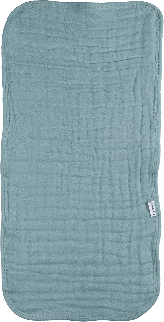 Gerber Baby Unisex Muslin Burp Cloths 6-Pack, Teal, Large Size 20" x 10"