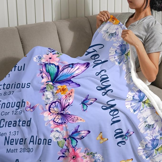 Personalized Blanket Bible Verse Blanket with Inspirational Thoughts and Prayers Religious Throw Blanket Cozy Plush Warm Blankets for Girls Christmas Birthday Christian Gifts