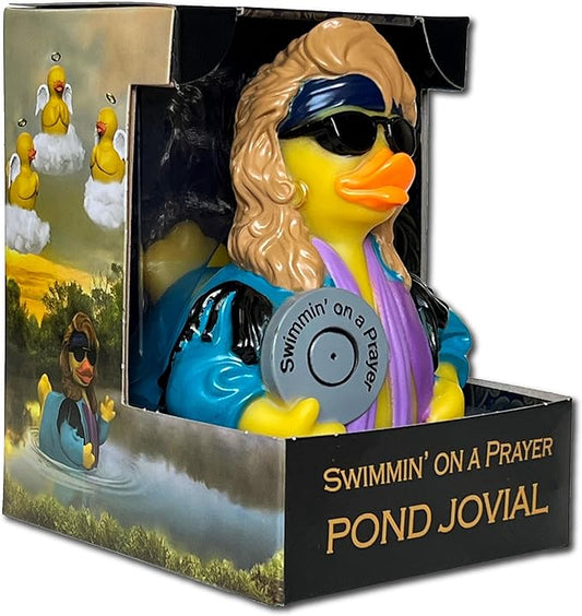 CelebriDucks - Pond Jovial - Swimmin' On A Prayer - Floating Rubber Ducks - Collectible Bath Toy Gift for Kids & Adults of All Ages