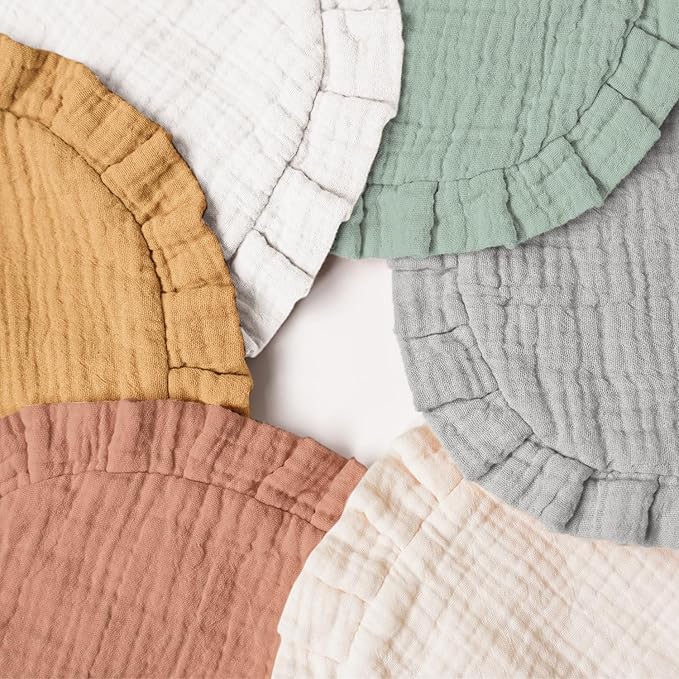 Baby Muslin Bibs Bandana Drool Bibs for Unisex Boys & Girls, Soft and Absorbent Cotton Teething Drooling Bib Set for Newborn Toddler