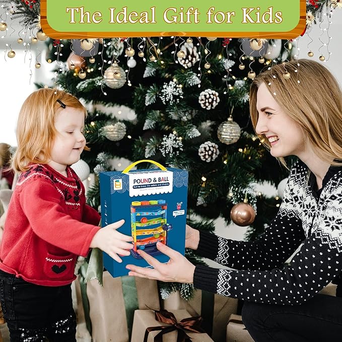 YVV Pound a Ball for Toddlers Boys and Girls STEM Developmental Educational Fun Learning Toy,Activity Toys,Hammer Pounding Toy Exercise Kids,Great Birthday Gift