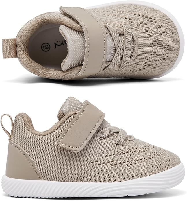 MORENDL Toddler Sneakers Baby Boys & Girls Barefoot Shoes Lightweight Breathable Walking Running Tennis Athletic Sport Shoes