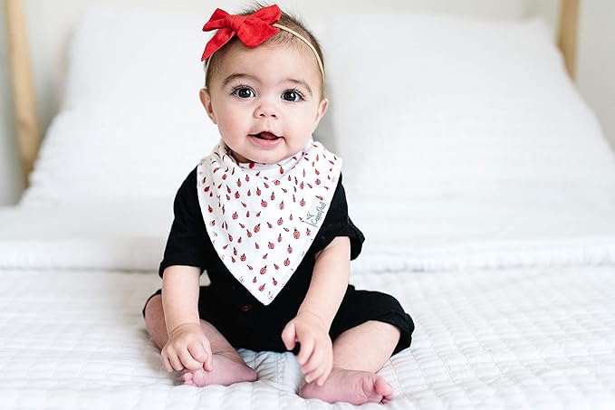 Copper Pearl Baby Bandana Drool Bibs for Drooling and Teething 4 Pack Gift Set “Dot