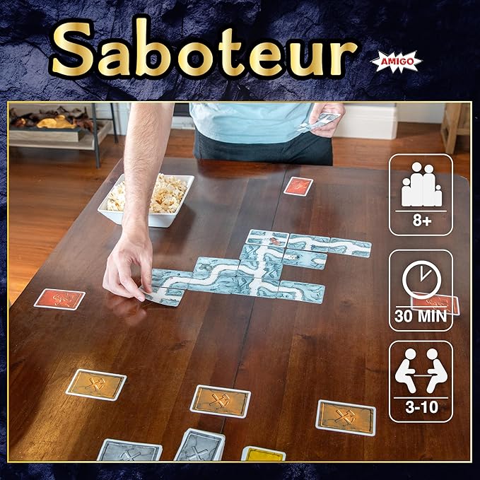 AMIGO Games Saboteur Strategy Card Game – The Adventurous Gold Mining Game Following Your Dwarves Through The Tunnels – Simple to Learn & Perfect for Family Game Night – Kids & Adults Ages 8+