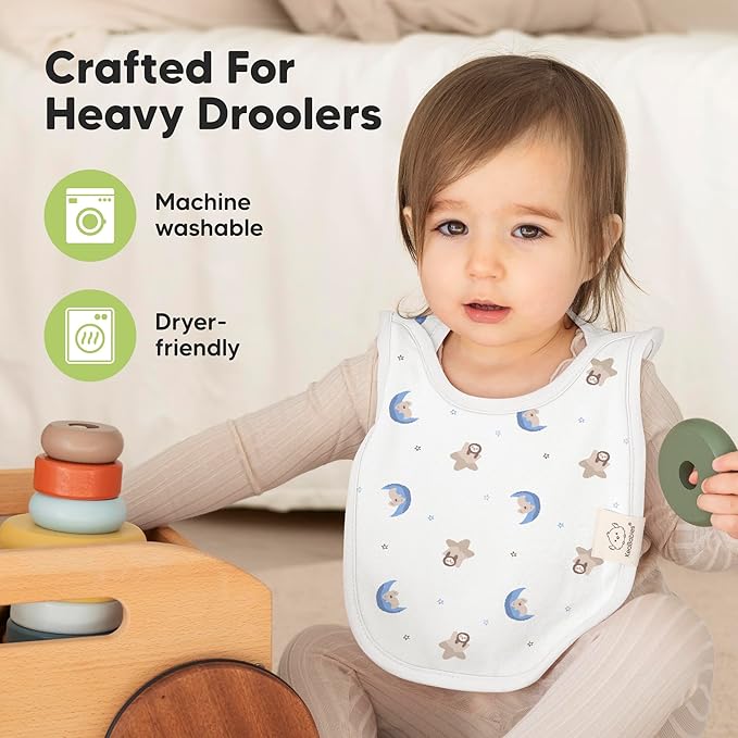 8-Pack Baby Bibs for Boys, Girls - Pullover Bibs for Drooling Teething Baby Girl & Boy Toddler, Newborn, Soft & Absorbent, Cute Colors, Large Torso Coverage Keep Infant Clean & Dry (Cosmo)