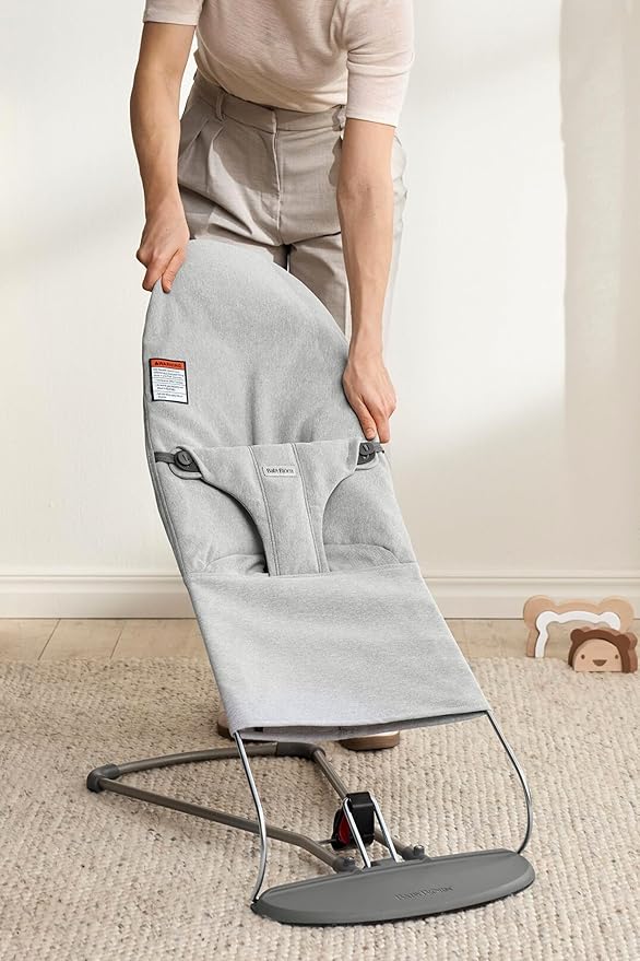 BabyBjörn Bouncer Bliss, Woven Mélange, Light Grey