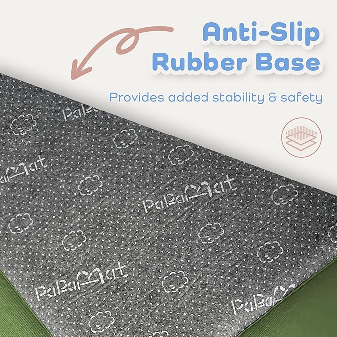 1.3" Thick Baby Floor Play Mat 50x50, Basic Padded Foam Mat for Tummy Time Crawling, Non Slip Cushioned for Babies Toddlers Infants Kids (Olive)