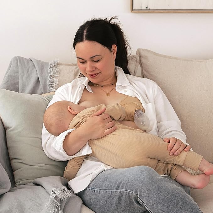 haakaa Manual Breast Pump Breastfeeding Pump with Food Grade Silicone Cap (Lavender) 4oz/100ml