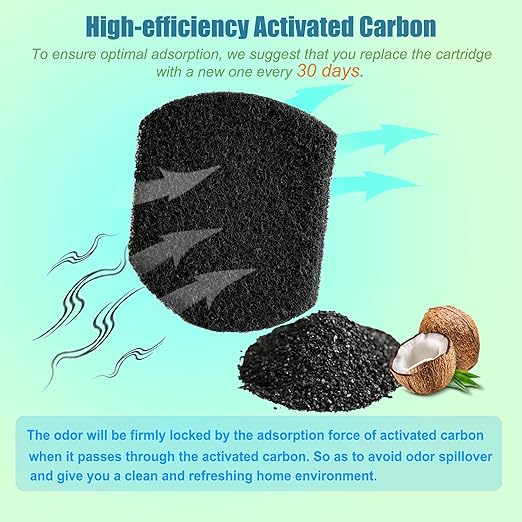 12 Pack Baby Diaper Pail Deodorizer for Ubbi Diaper Pail, Activated Charcoal Odor Absorbing Filters Compatible with Ubbi Steel Diaper Pail, Odor Eliminating, NO Smell