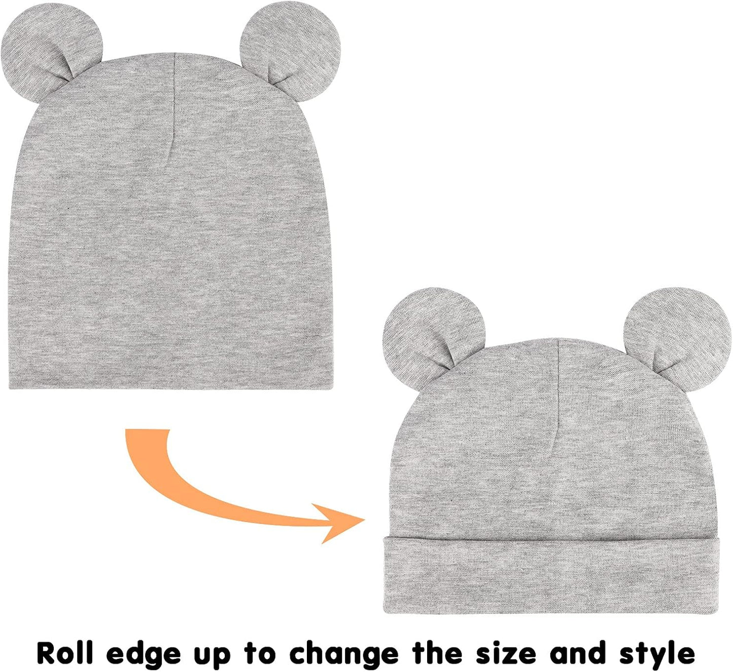 DRESHOW BQUBO 4 Pieces Baby Beanie Newborn Toddler Soft Cute Knit Hat Hospital Hats for Baby Boys Infant Cap Beanies