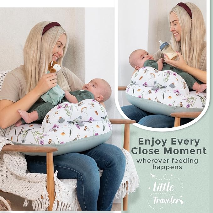 New Inflatable Breastfeeding Pillow & Travel Nursing Pillow for Baby Girl and Boy - Portable Travel Nursing Pillows for Breastfeeding