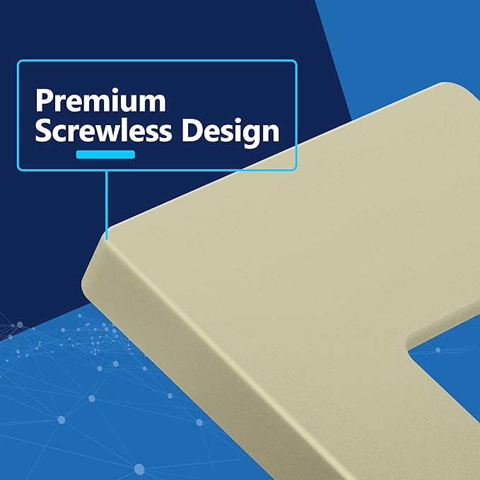 LIDER Matte Finish Decorator Switch Cover, Screwless Wall Plate, Mid-Size 1-Gang 4.88" x 3.11", Unbreakable Polycarbonate Thermoplastic, UL Listed, LSWP-31M-I10P, Ivory, 10 pack