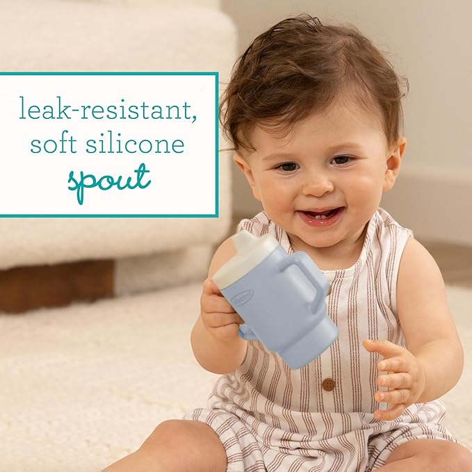 Infantino My 1st Tiny Tumbler, Silicone Sippy Cup with Straw & Handle, Spill-Resistant Baby Cup for On-the-Go, BPA-Free Transition Cup, 4.7oz, Clarity