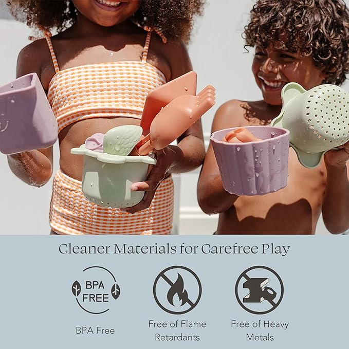 PLAYSMOL Tide Water & Sensory Table, 3-in-1 Play Sand Table with Lid, Toddlers & Kids Indoor Outdoor Activity Water Station, Ages 3+