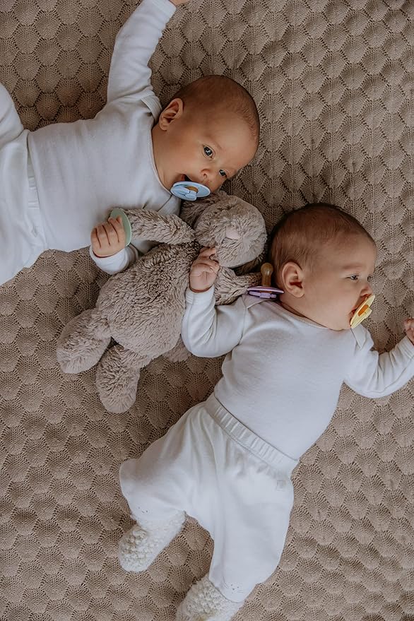 BIBS Pacifiers Colour Collection | Natural Rubber Baby Pacifier | Set of 2 BPA-Free Soothers | Made in Denmark | 6+ Months (Pack of 2) | Dark Oak/Ivory