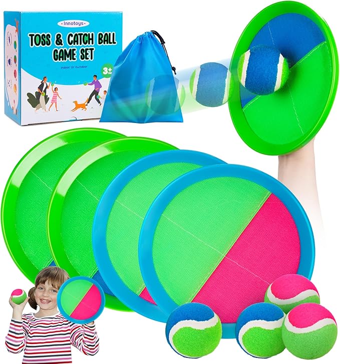 Toss and Catch Ball Game - Ideal Outdoor Beach, Pool & Yard Toy for Toddlers and Kids Ages 4, 5, 6, 7, 8+, Perfect for Boys Girls - Great Birthday Gift & Easter Basket Stuffer