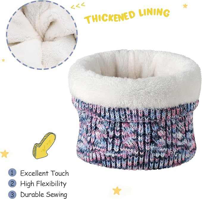 Kids Toddlers Winter Beanie Hats Gloves Neck Scarf Set Mittens Gifts for 0 6 12 Months 1 2 3 4-8 Year Old Baby Girls Boys