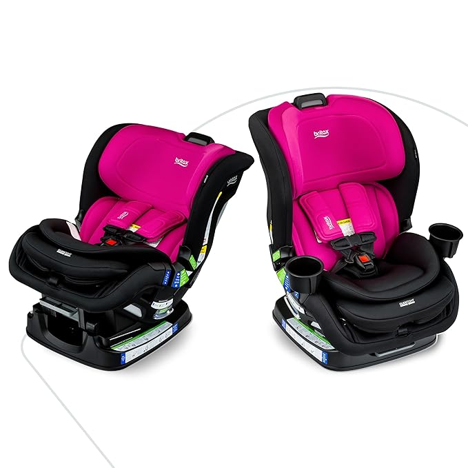 Britax Poplar Convertible Car Seat, 2-in-1 Car Seat with Slim 17-Inch Design, ClickTight Technology, Magenta Onyx