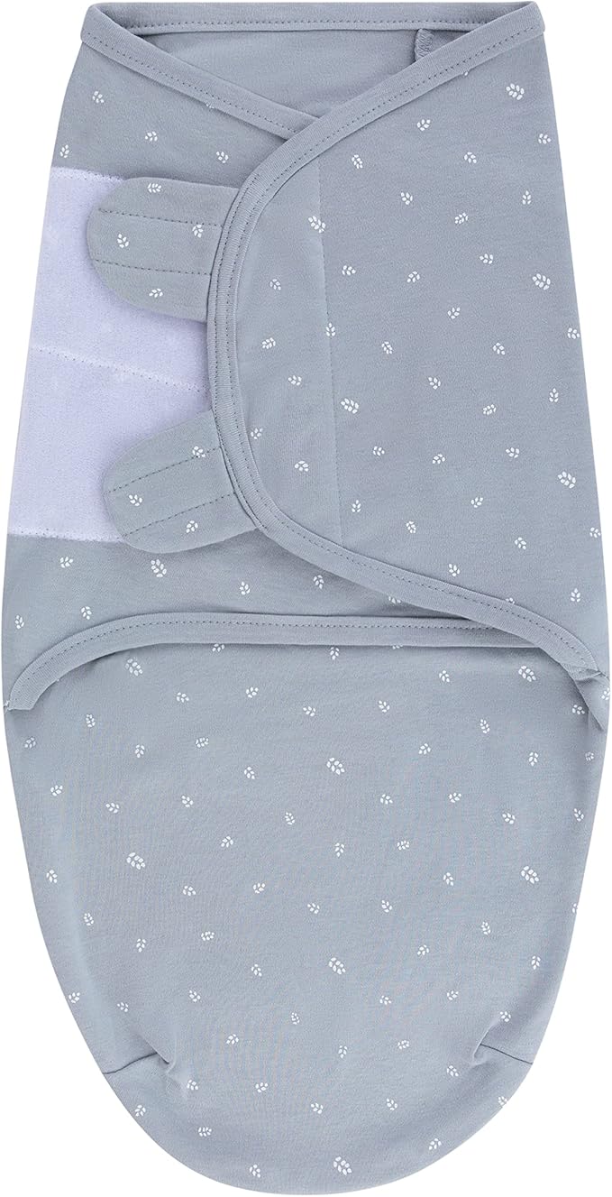 Ely's & Co. Adjustable Swaddles for Newborn, Baby Swaddles 0-3 Months, Swaddle Sack for Baby Boy, 100% Cotton, 2 Pack (Blue Leaf)