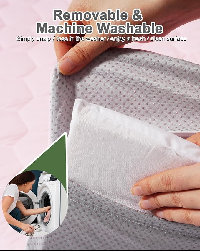 Premium Foam Baby Play Mat 50" x 50" with Removable Cover, Extra Thick Padding Playpen Mat, Non-Slip Floor Mat, Stylish & Easy to Clean for Crawling Baby, Infants & Toddlers, Pink